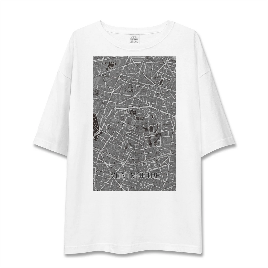 【モンマルトル(フランス)】地図柄ビッグシルエットTシャツ