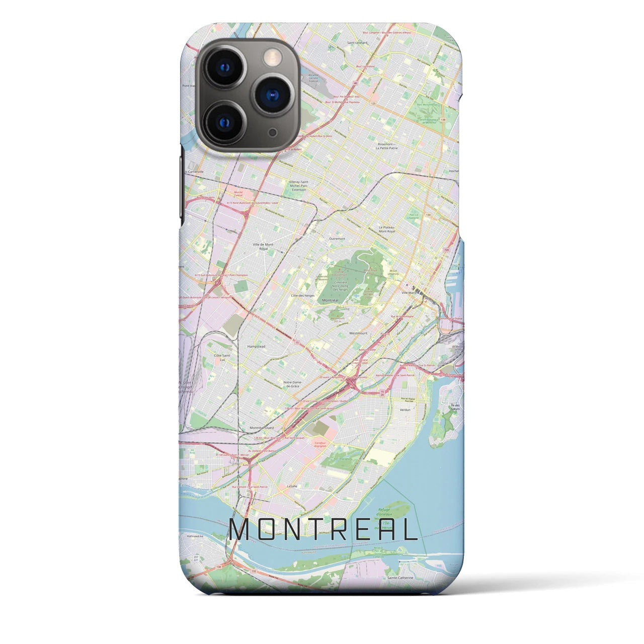 【モントリオール】地図柄iPhoneケース（バックカバータイプ・ナチュラル）iPhone 11 Pro Max 用