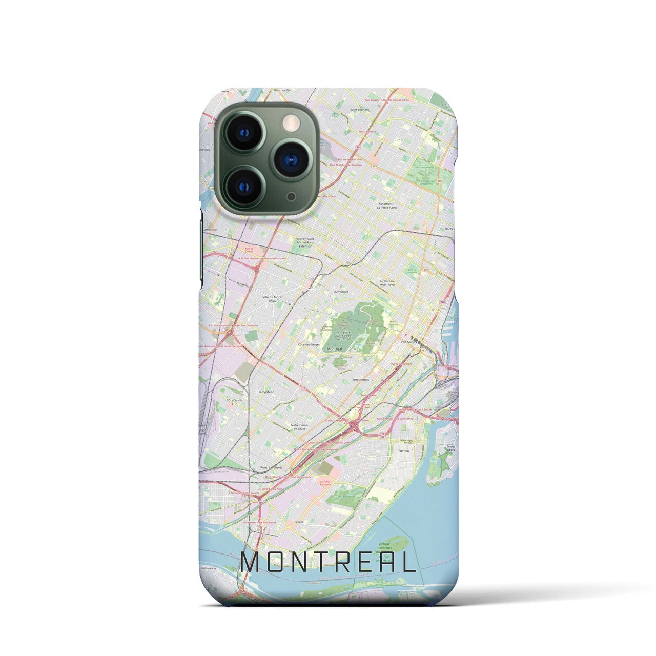 【モントリオール】地図柄iPhoneケース（バックカバータイプ・ナチュラル）iPhone 11 Pro 用
