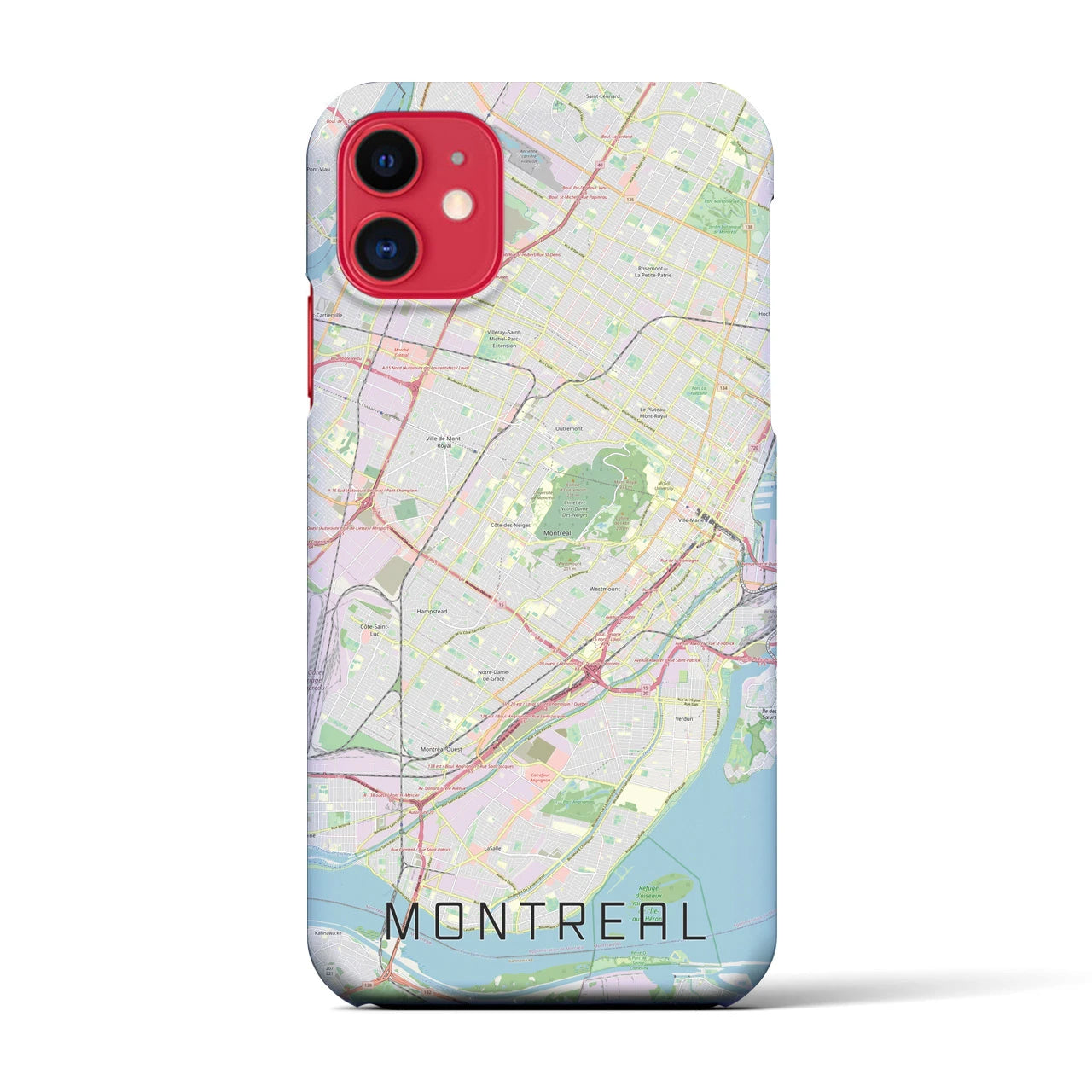 【モントリオール】地図柄iPhoneケース（バックカバータイプ・ナチュラル）iPhone 11 用
