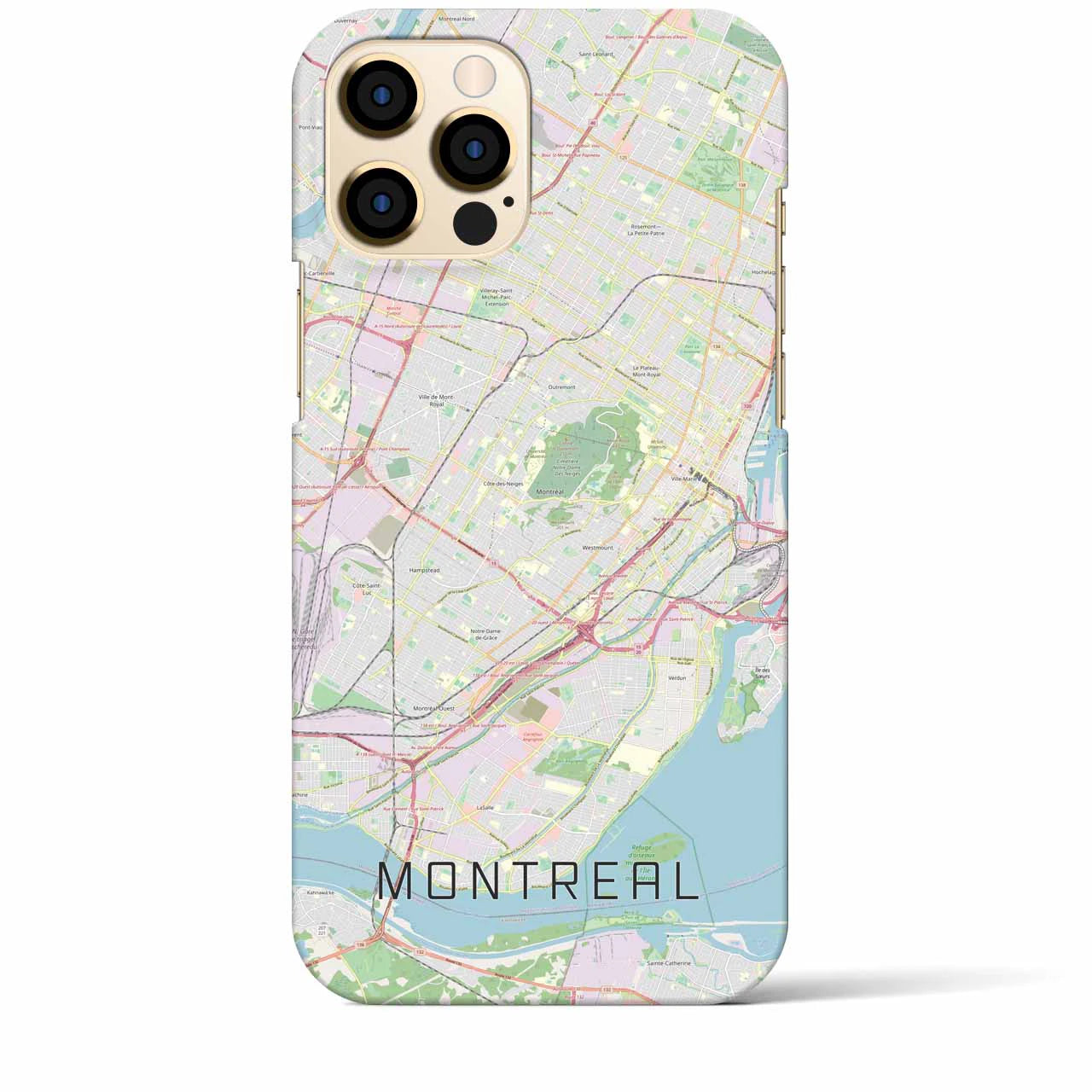 【モントリオール】地図柄iPhoneケース（バックカバータイプ・ナチュラル）iPhone 12 Pro Max 用