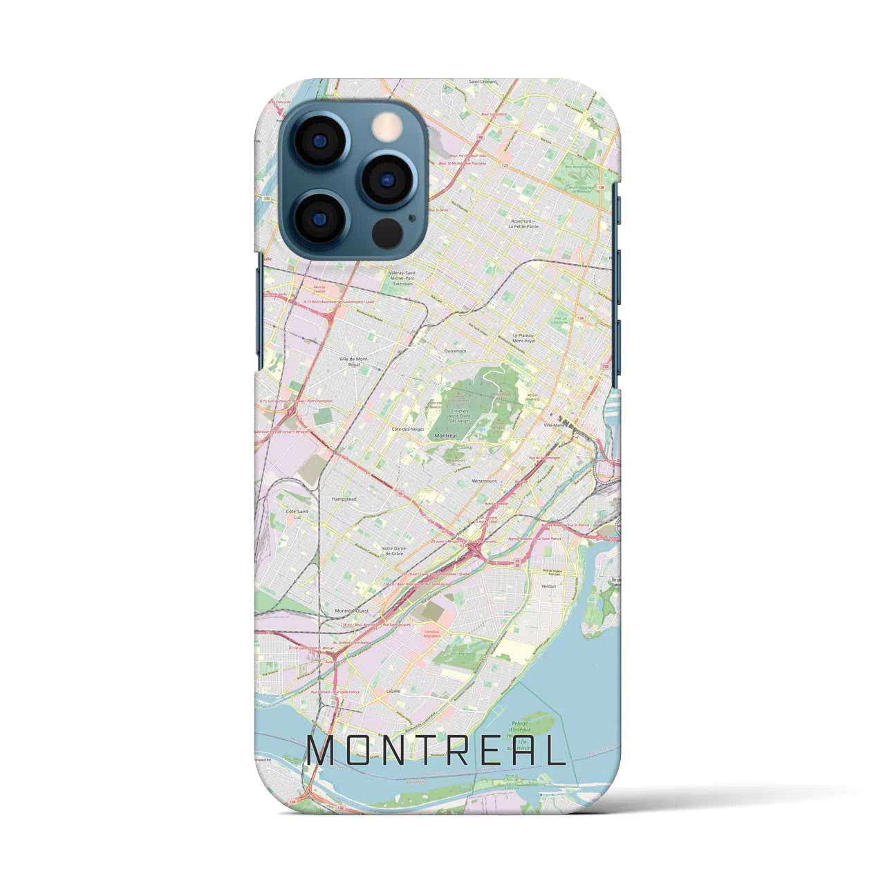 【モントリオール】地図柄iPhoneケース（バックカバータイプ・ナチュラル）iPhone 12 / 12 Pro 用