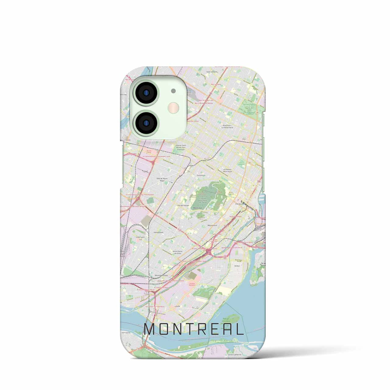 【モントリオール】地図柄iPhoneケース（バックカバータイプ・ナチュラル）iPhone 12 mini 用