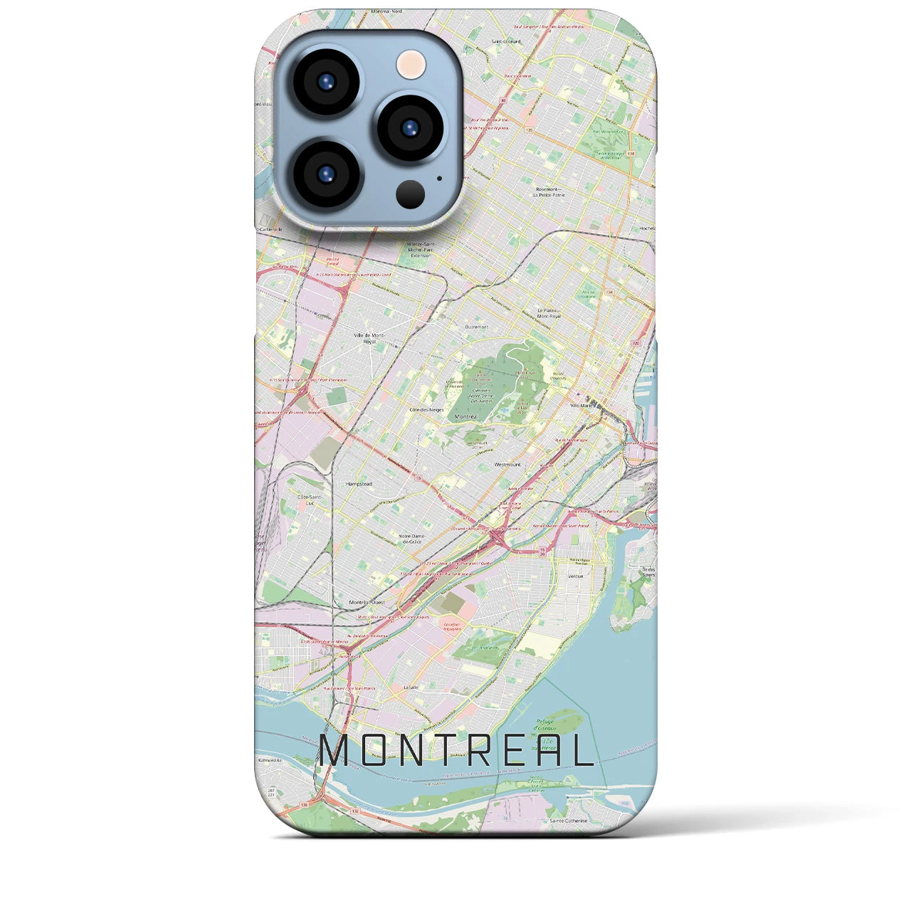 【モントリオール】地図柄iPhoneケース（バックカバータイプ・ナチュラル）iPhone 13 Pro Max 用