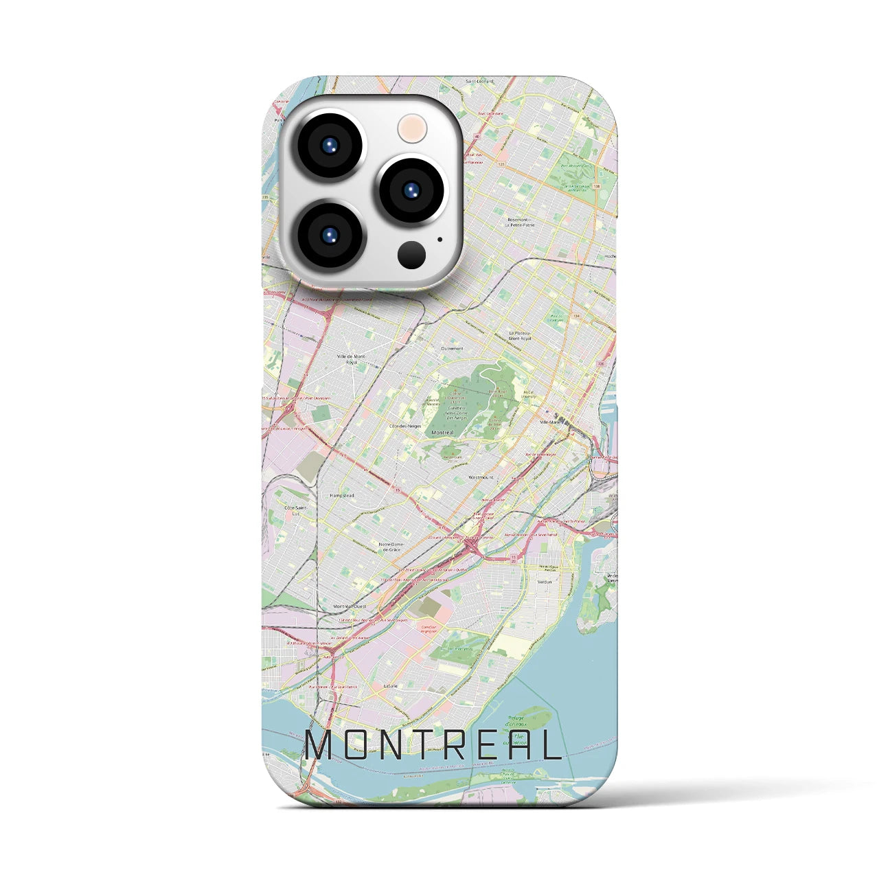 【モントリオール】地図柄iPhoneケース（バックカバータイプ・ナチュラル）iPhone 13 Pro 用