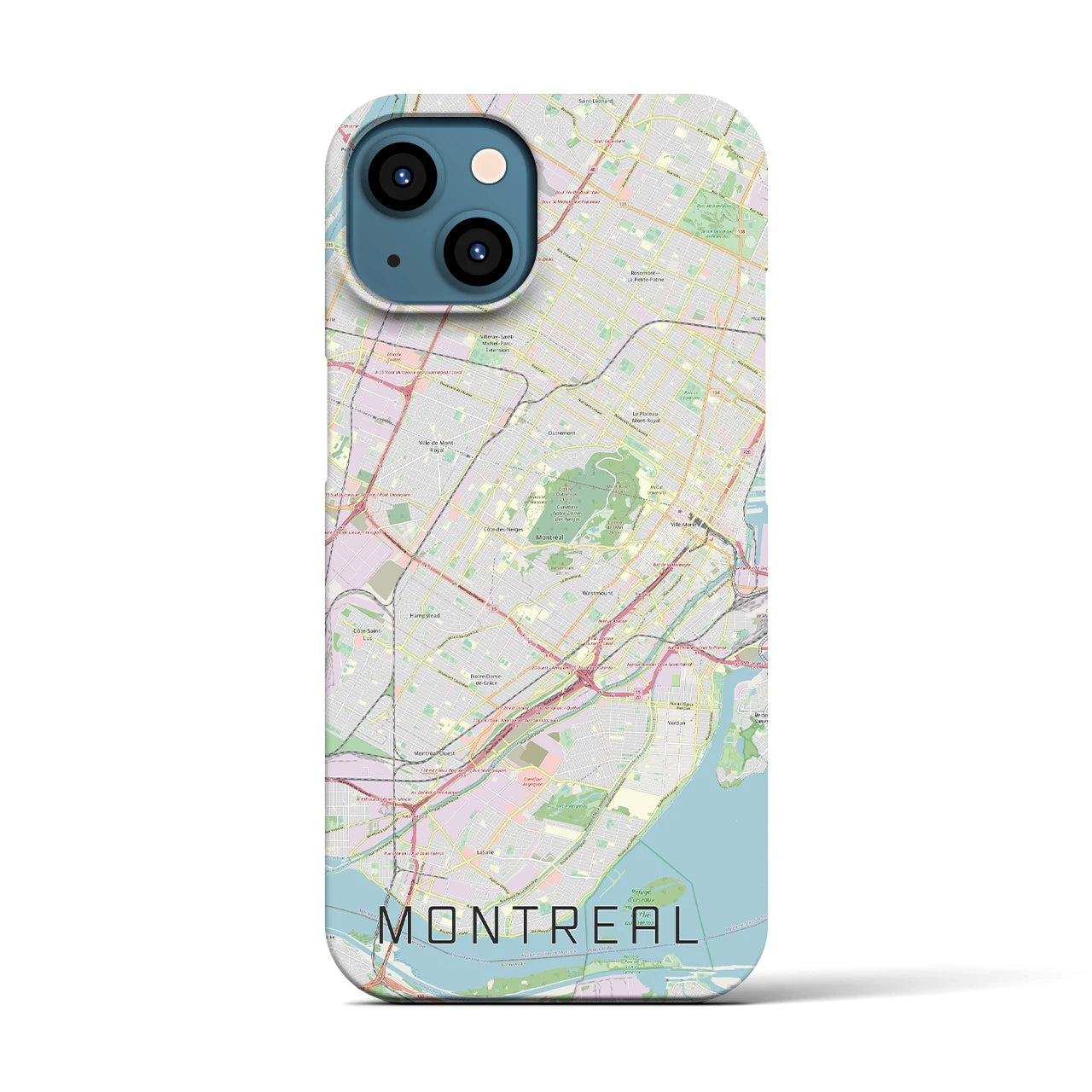 【モントリオール】地図柄iPhoneケース（バックカバータイプ・ナチュラル）iPhone 13 用
