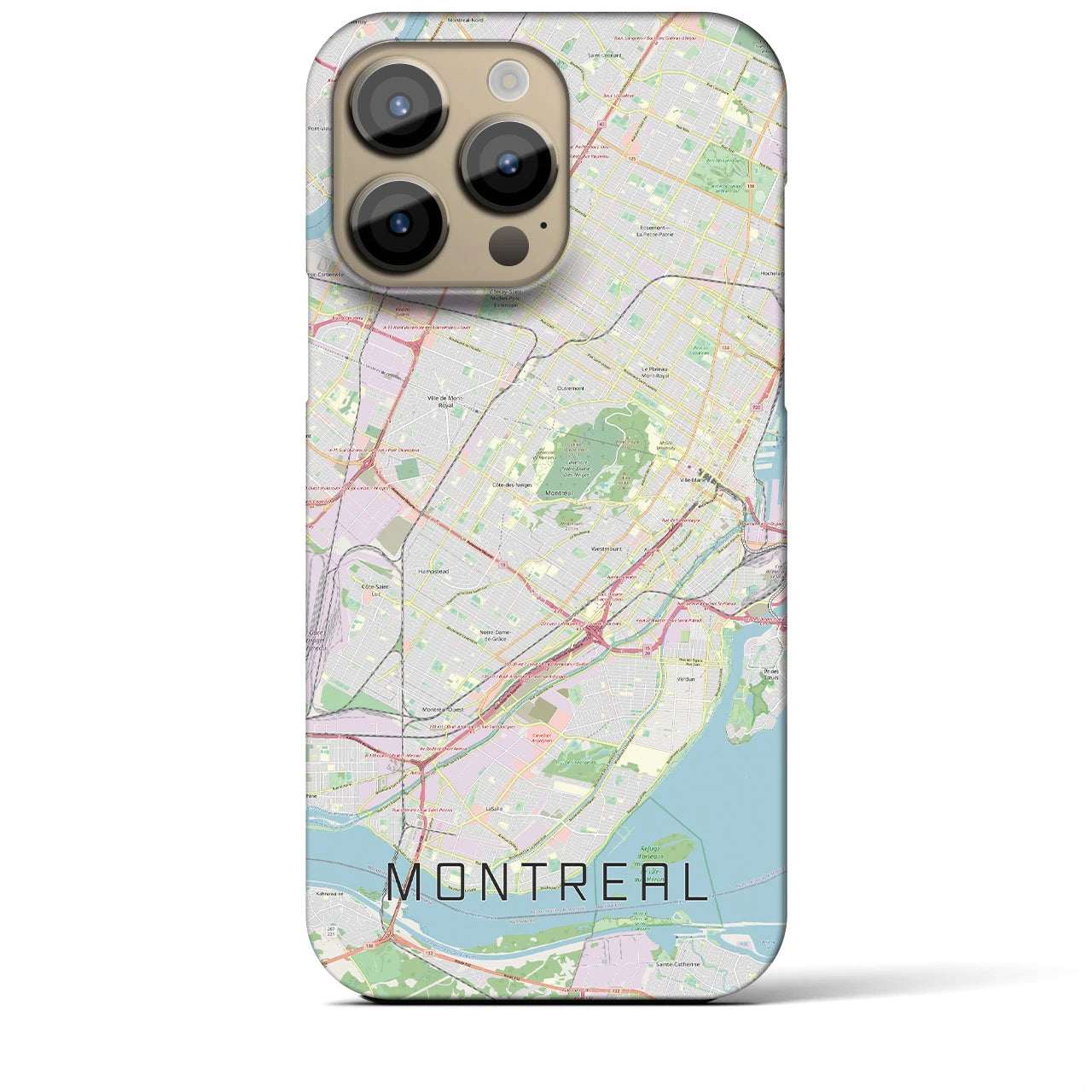【モントリオール】地図柄iPhoneケース（バックカバータイプ・ナチュラル）iPhone 14 Pro Max 用
