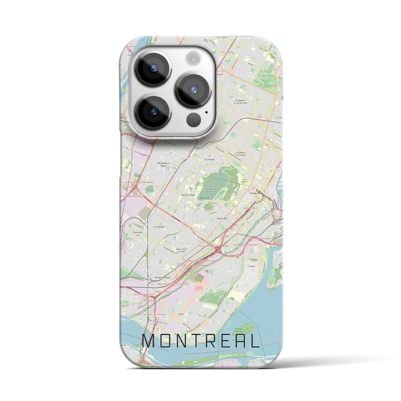【モントリオール】地図柄iPhoneケース（バックカバータイプ・ナチュラル）iPhone 14 Pro 用