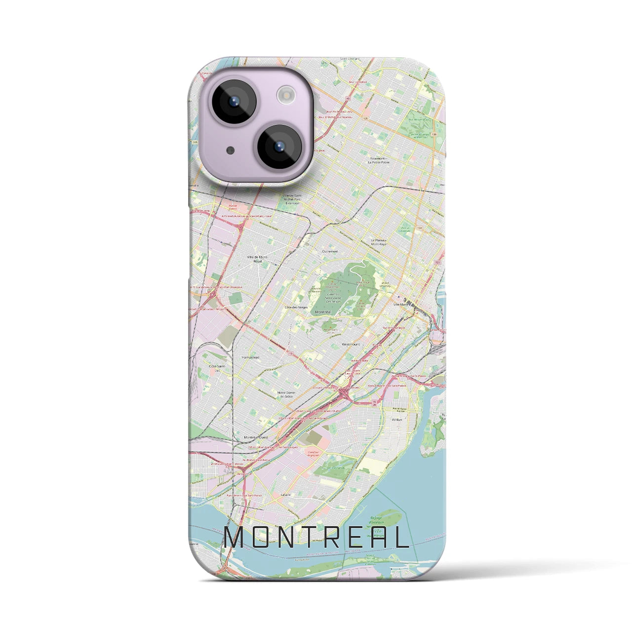 【モントリオール】地図柄iPhoneケース（バックカバータイプ・ナチュラル）iPhone 14 用
