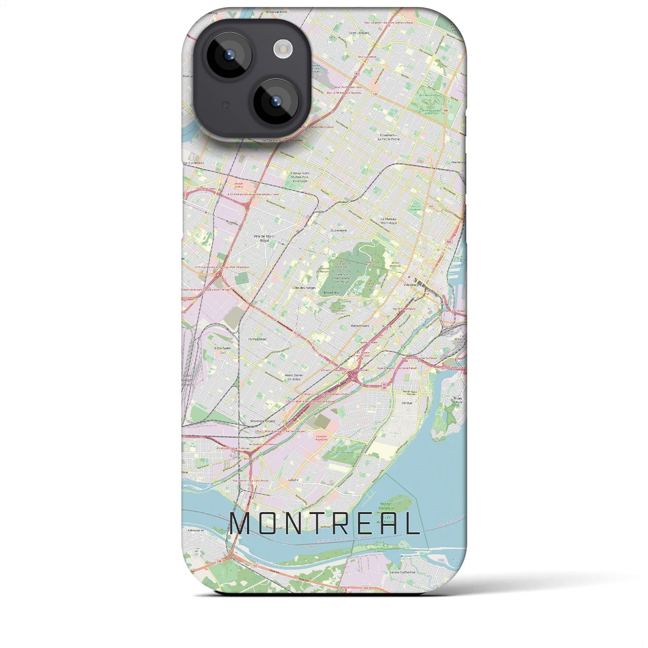 【モントリオール】地図柄iPhoneケース（バックカバータイプ・ナチュラル）iPhone 14 Plus 用