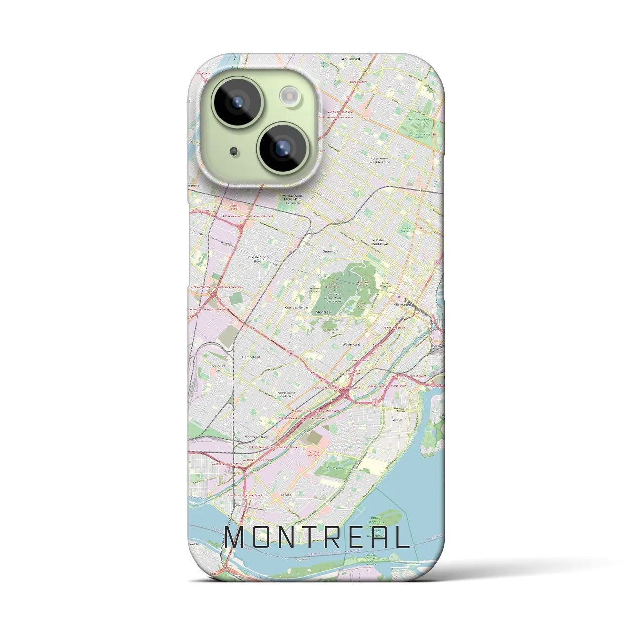 【モントリオール】地図柄iPhoneケース（バックカバータイプ・ナチュラル）iPhone 15 用