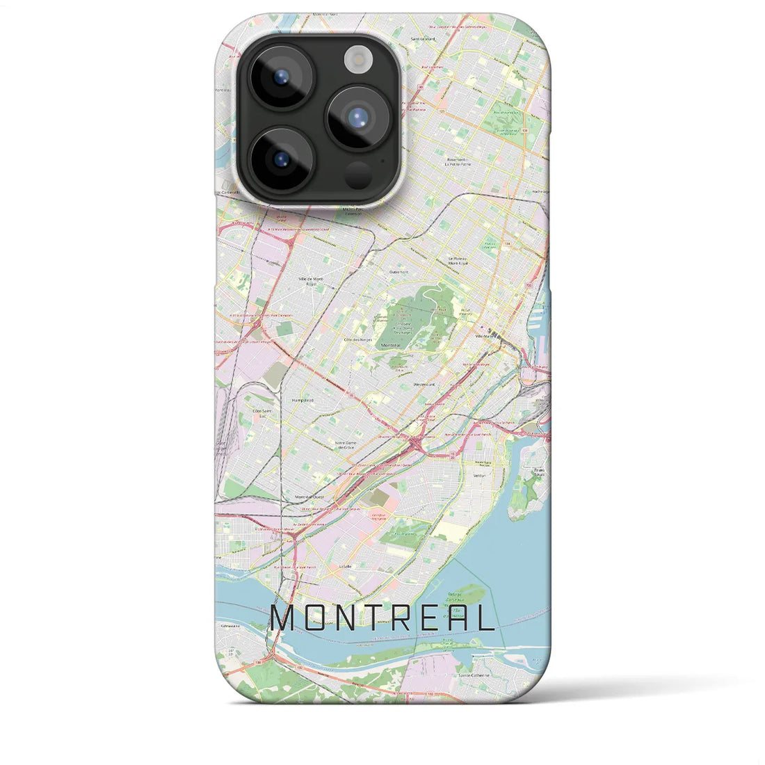 【モントリオール】地図柄iPhoneケース（バックカバータイプ・ナチュラル）iPhone 15 Pro Max 用