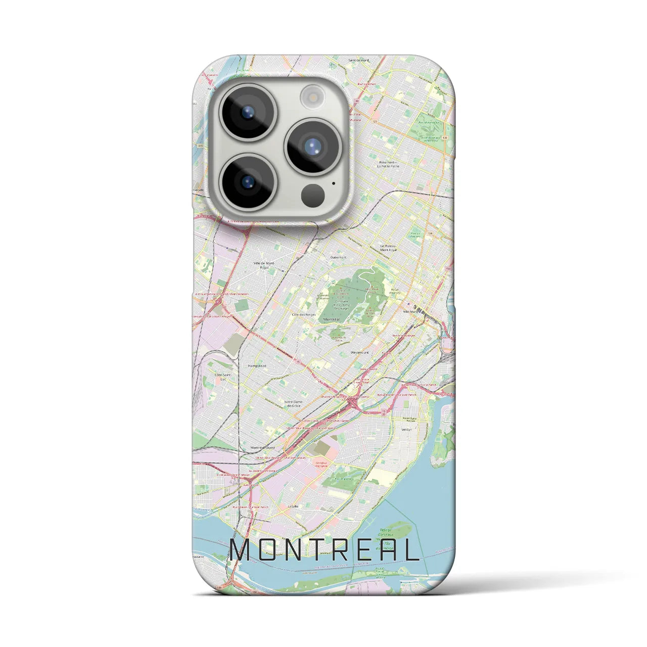 【モントリオール】地図柄iPhoneケース（バックカバータイプ・ナチュラル）iPhone 15 Pro 用
