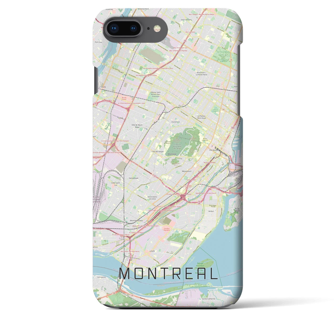 【モントリオール】地図柄iPhoneケース（バックカバータイプ・ナチュラル）iPhone 8Plus /7Plus / 6sPlus / 6Plus 用
