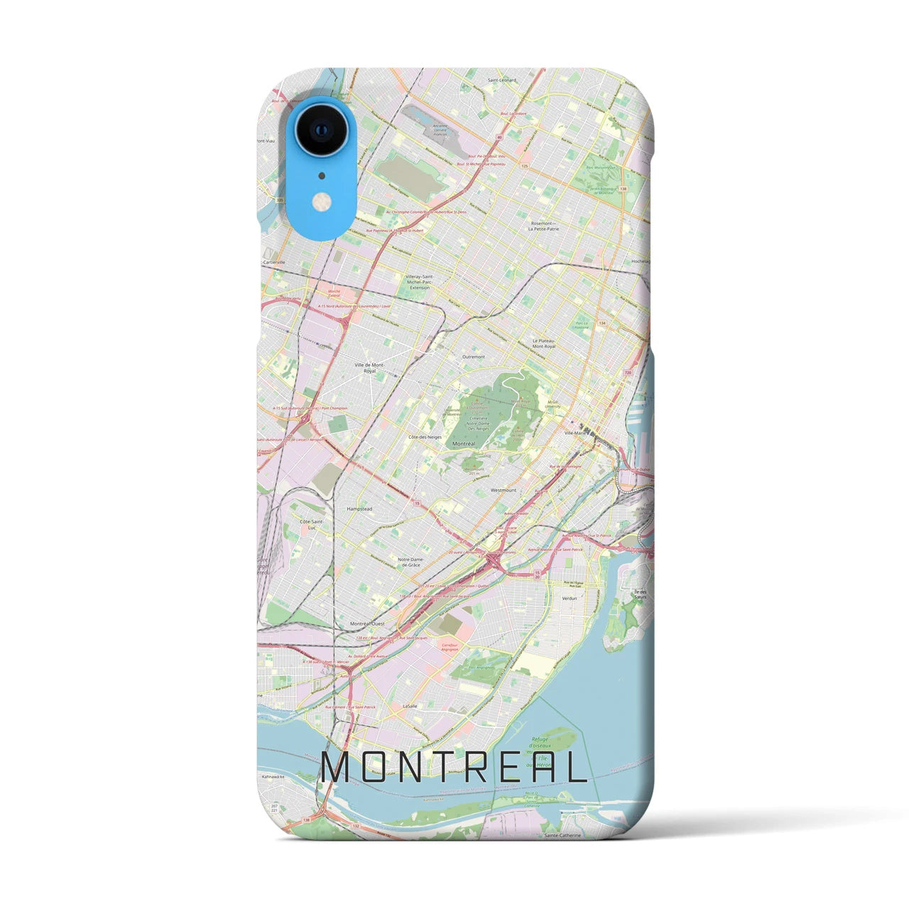 【モントリオール】地図柄iPhoneケース（バックカバータイプ・ナチュラル）iPhone XR 用