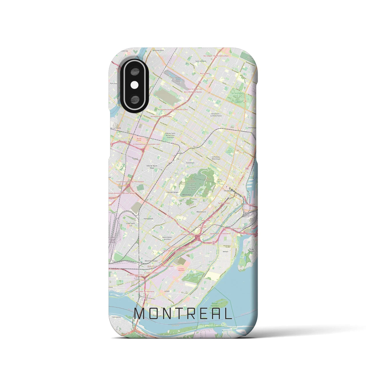 【モントリオール】地図柄iPhoneケース（バックカバータイプ・ナチュラル）iPhone XS / X 用