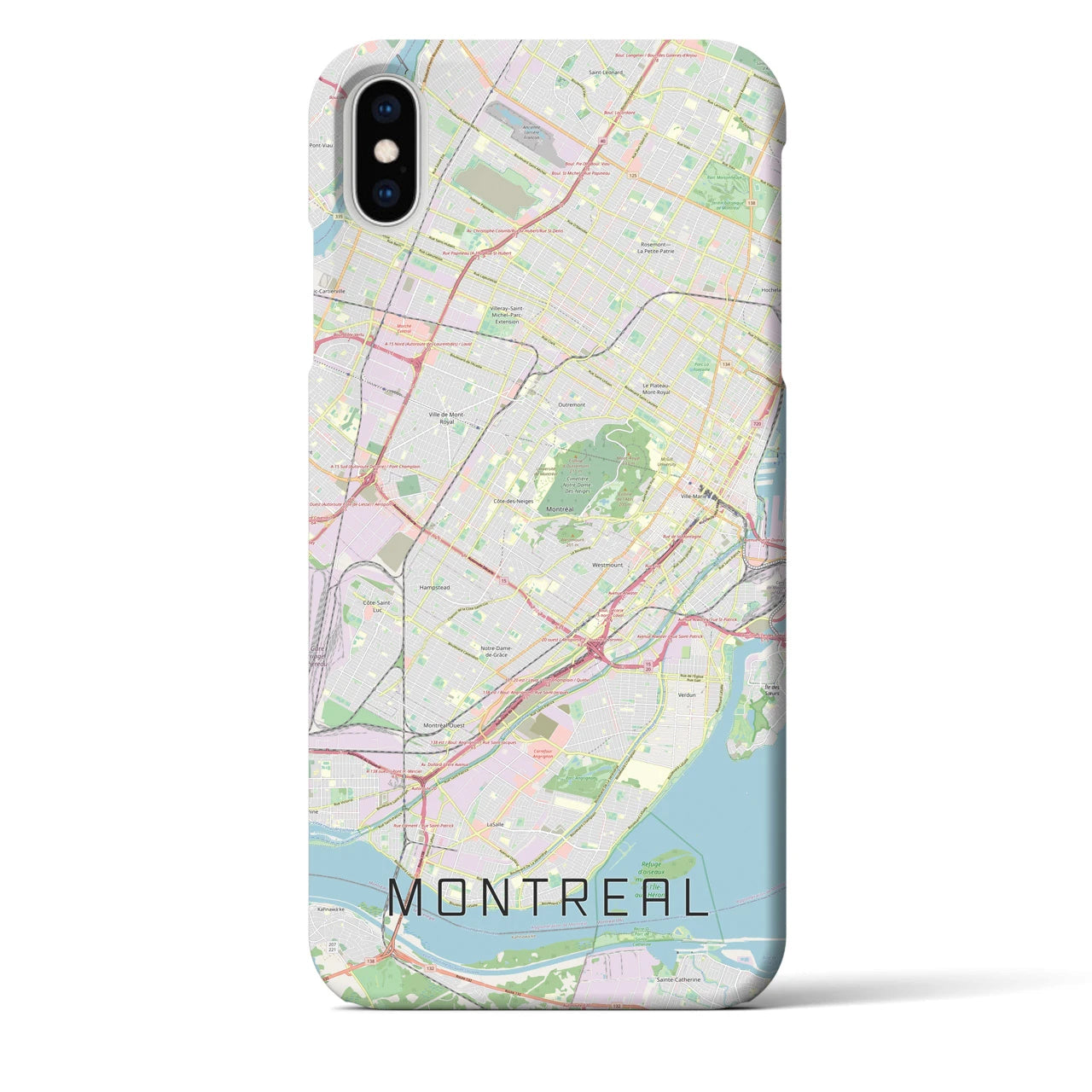 【モントリオール】地図柄iPhoneケース（バックカバータイプ・ナチュラル）iPhone XS Max 用