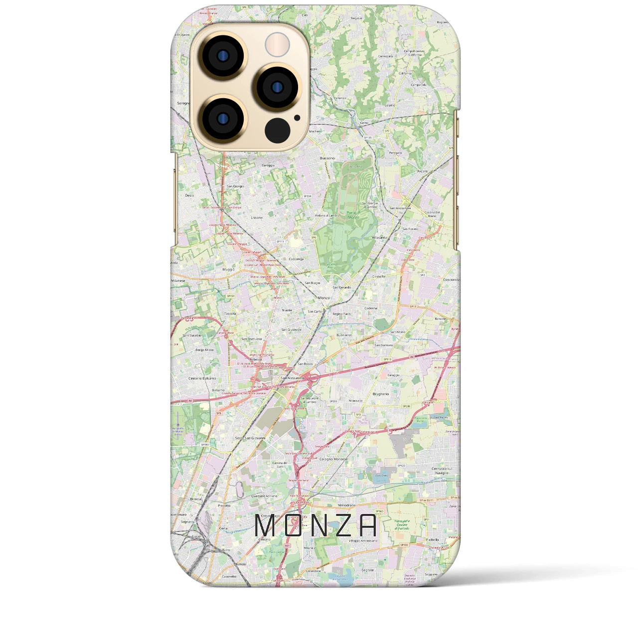 【モンツァ】地図柄iPhoneケース（バックカバータイプ・ナチュラル）iPhone 12 Pro Max 用