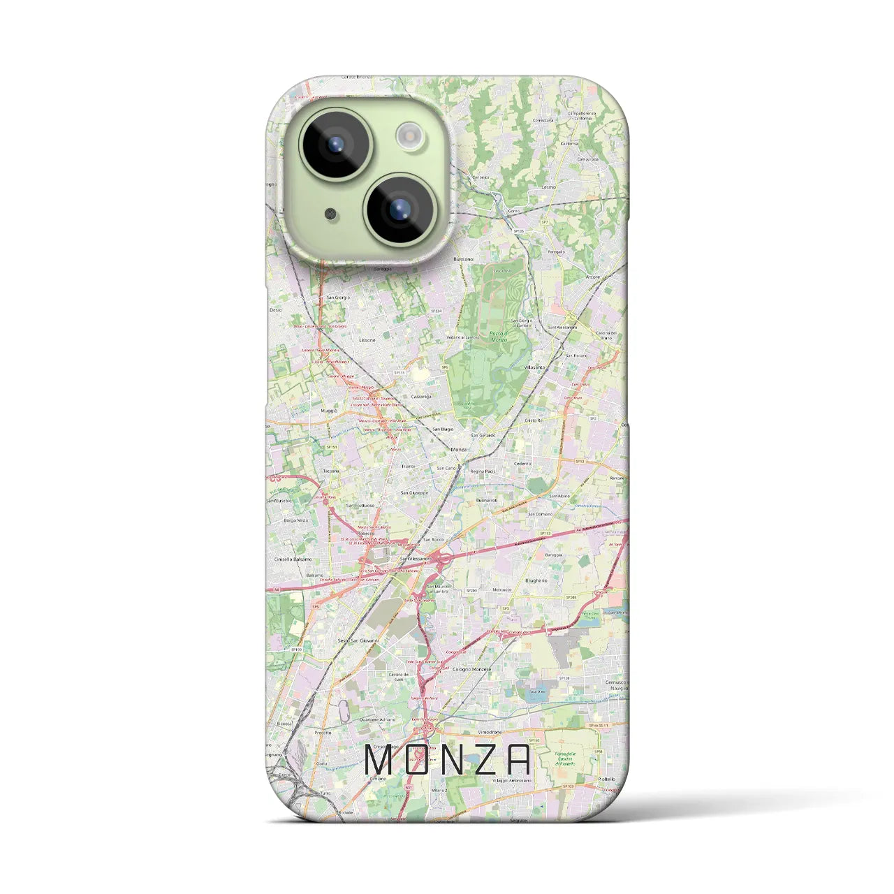 【モンツァ】地図柄iPhoneケース（バックカバータイプ・ナチュラル）iPhone 15 用