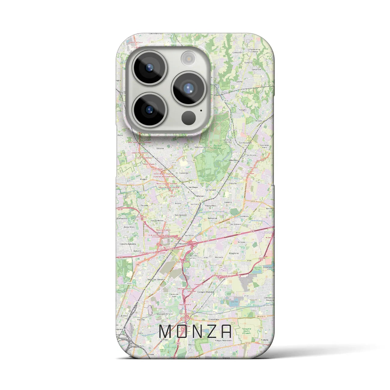 【モンツァ】地図柄iPhoneケース（バックカバータイプ・ナチュラル）iPhone 15 Pro 用