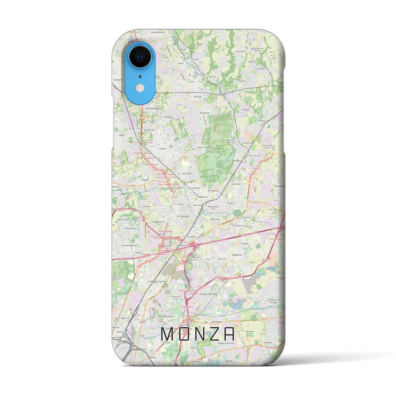 【モンツァ】地図柄iPhoneケース（バックカバータイプ・ナチュラル）iPhone XR 用
