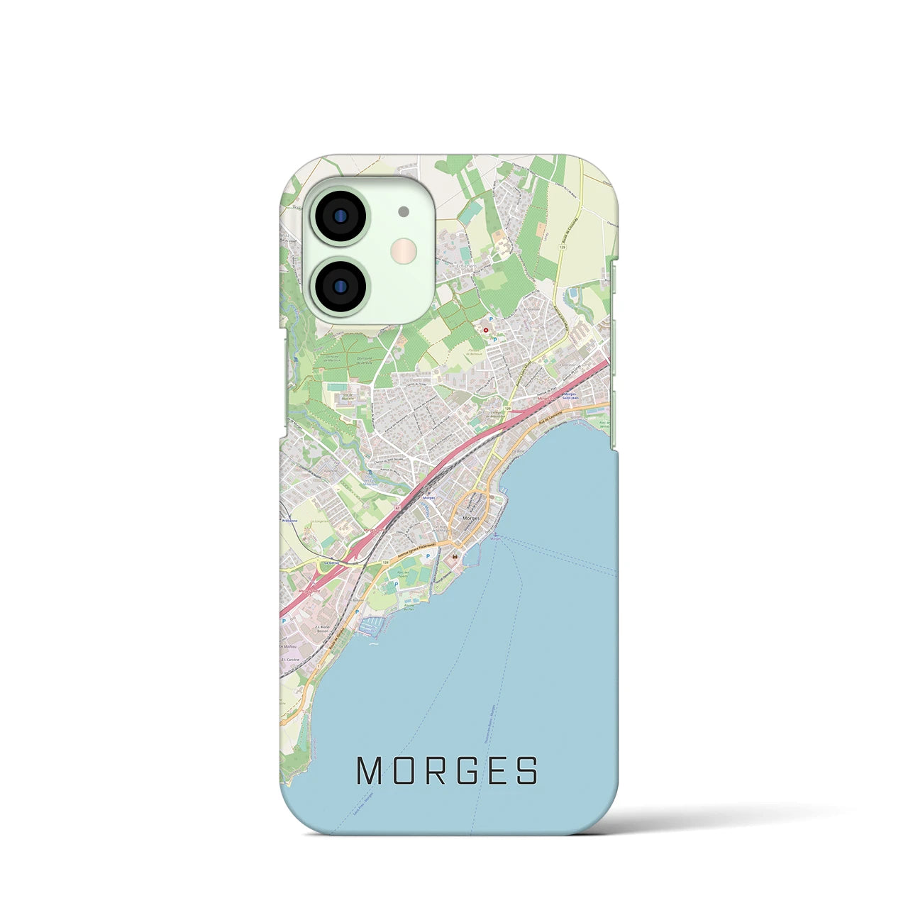 【モルジュ】地図柄iPhoneケース（バックカバータイプ・ナチュラル）iPhone 12 mini 用