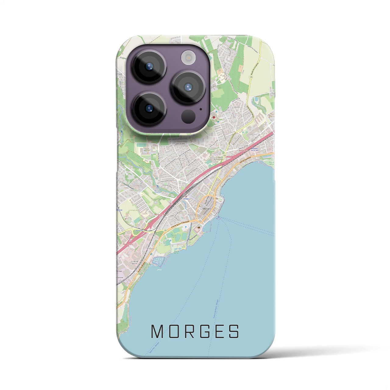 【モルジュ】地図柄iPhoneケース（バックカバータイプ・ナチュラル）iPhone 14 Pro 用