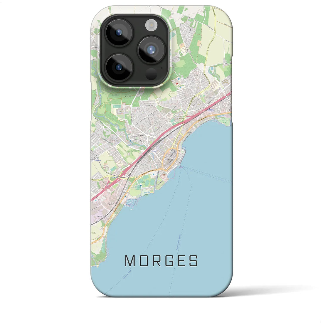 【モルジュ】地図柄iPhoneケース（バックカバータイプ・ナチュラル）iPhone 15 Pro Max 用