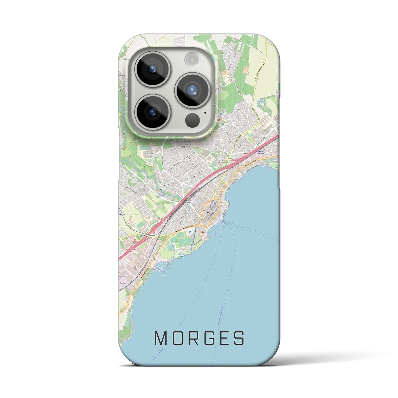 【モルジュ】地図柄iPhoneケース（バックカバータイプ・ナチュラル）iPhone 15 Pro 用