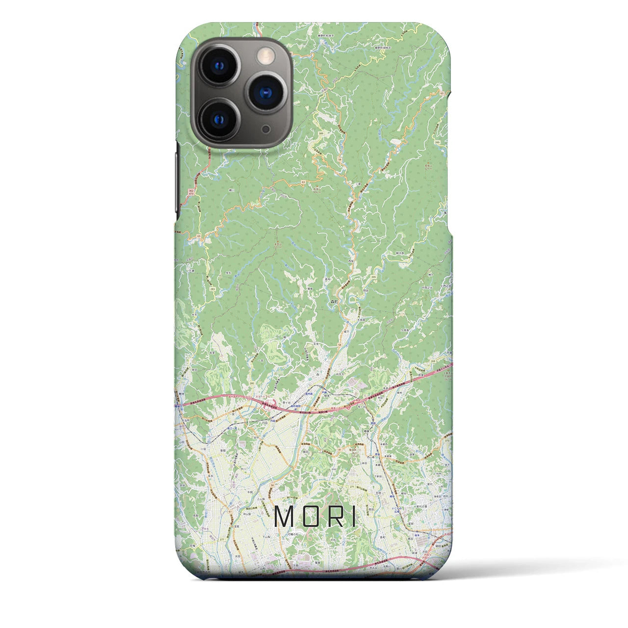 【森】地図柄iPhoneケース（バックカバータイプ・ナチュラル）iPhone 11 Pro Max 用