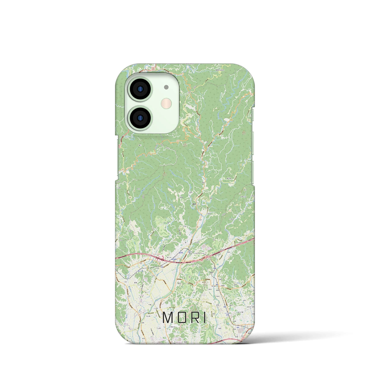 【森】地図柄iPhoneケース（バックカバータイプ・ナチュラル）iPhone 12 mini 用