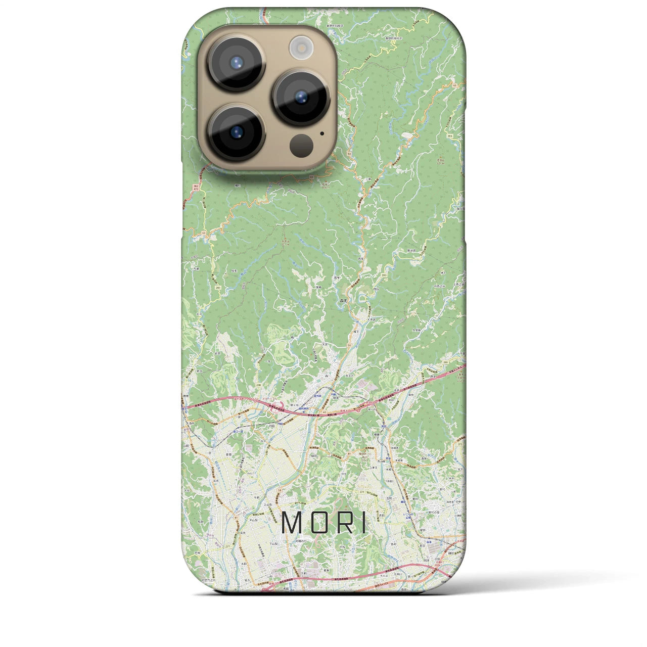 【森】地図柄iPhoneケース（バックカバータイプ・ナチュラル）iPhone 14 Pro Max 用