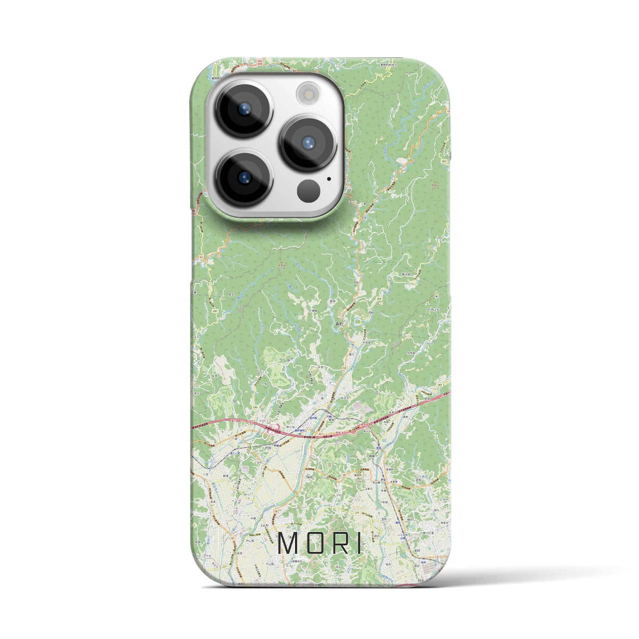 【森】地図柄iPhoneケース（バックカバータイプ・ナチュラル）iPhone 14 Pro 用