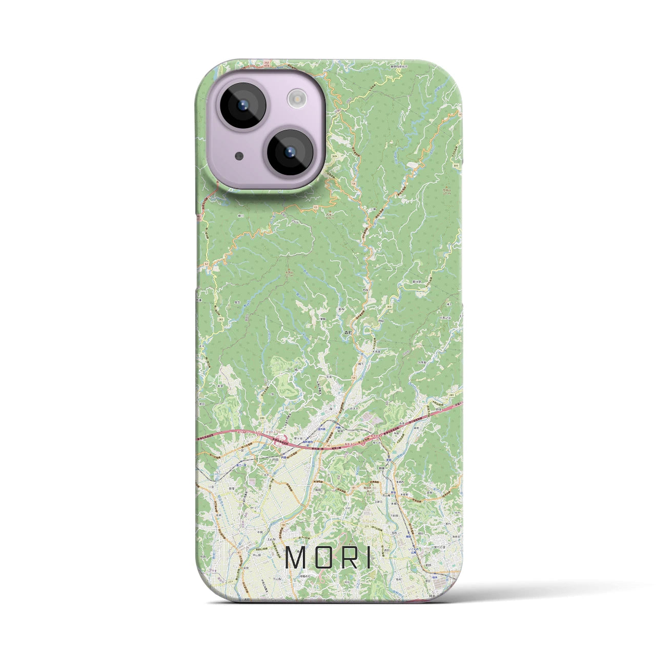 【森】地図柄iPhoneケース（バックカバータイプ・ナチュラル）iPhone 14 用