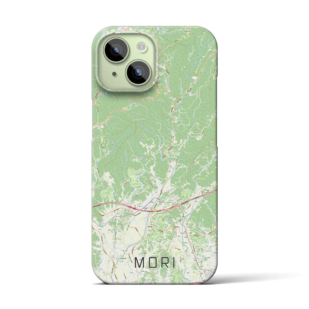 【森】地図柄iPhoneケース（バックカバータイプ・ナチュラル）iPhone 15 用
