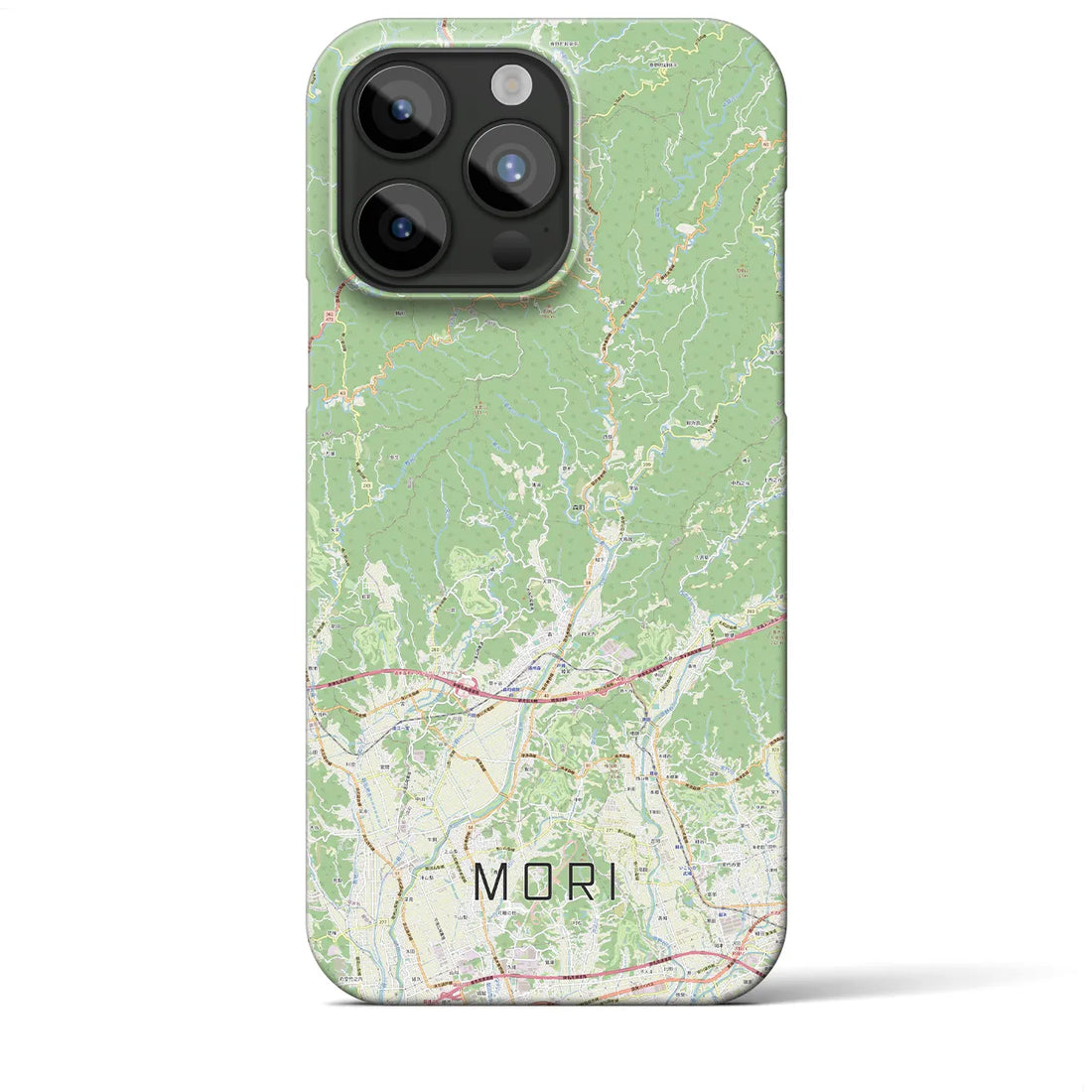 【森】地図柄iPhoneケース（バックカバータイプ・ナチュラル）iPhone 15 Pro Max 用