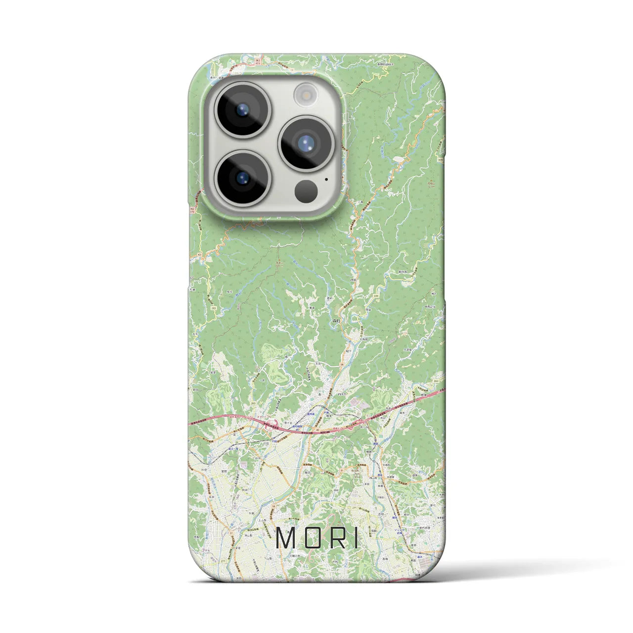 【森】地図柄iPhoneケース（バックカバータイプ・ナチュラル）iPhone 15 Pro 用