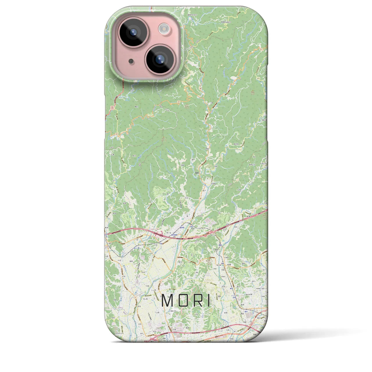 【森】地図柄iPhoneケース（バックカバータイプ・ナチュラル）iPhone 15 Plus 用