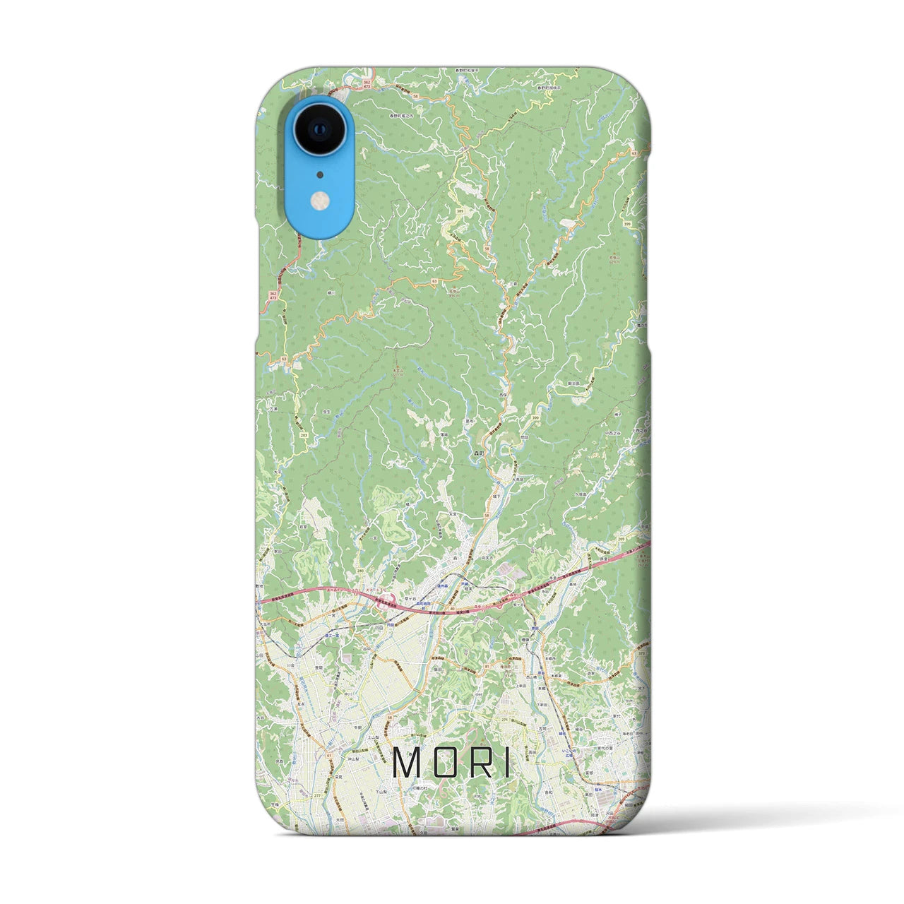 【森】地図柄iPhoneケース（バックカバータイプ・ナチュラル）iPhone XR 用