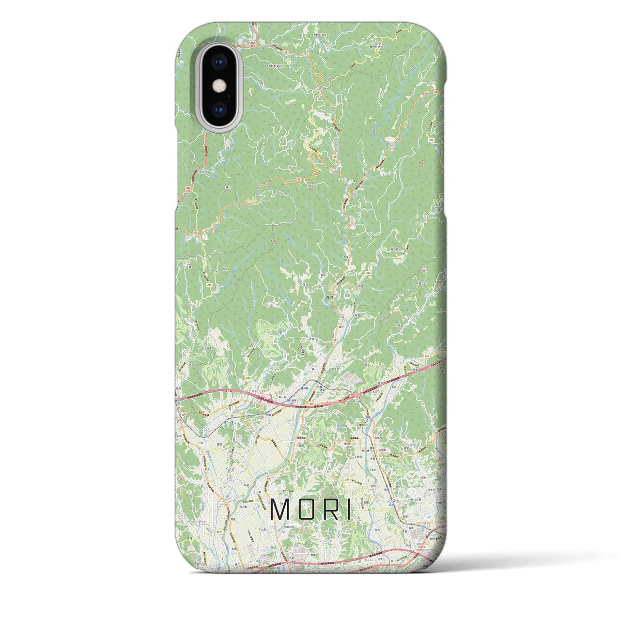 【森】地図柄iPhoneケース（バックカバータイプ・ナチュラル）iPhone XS Max 用