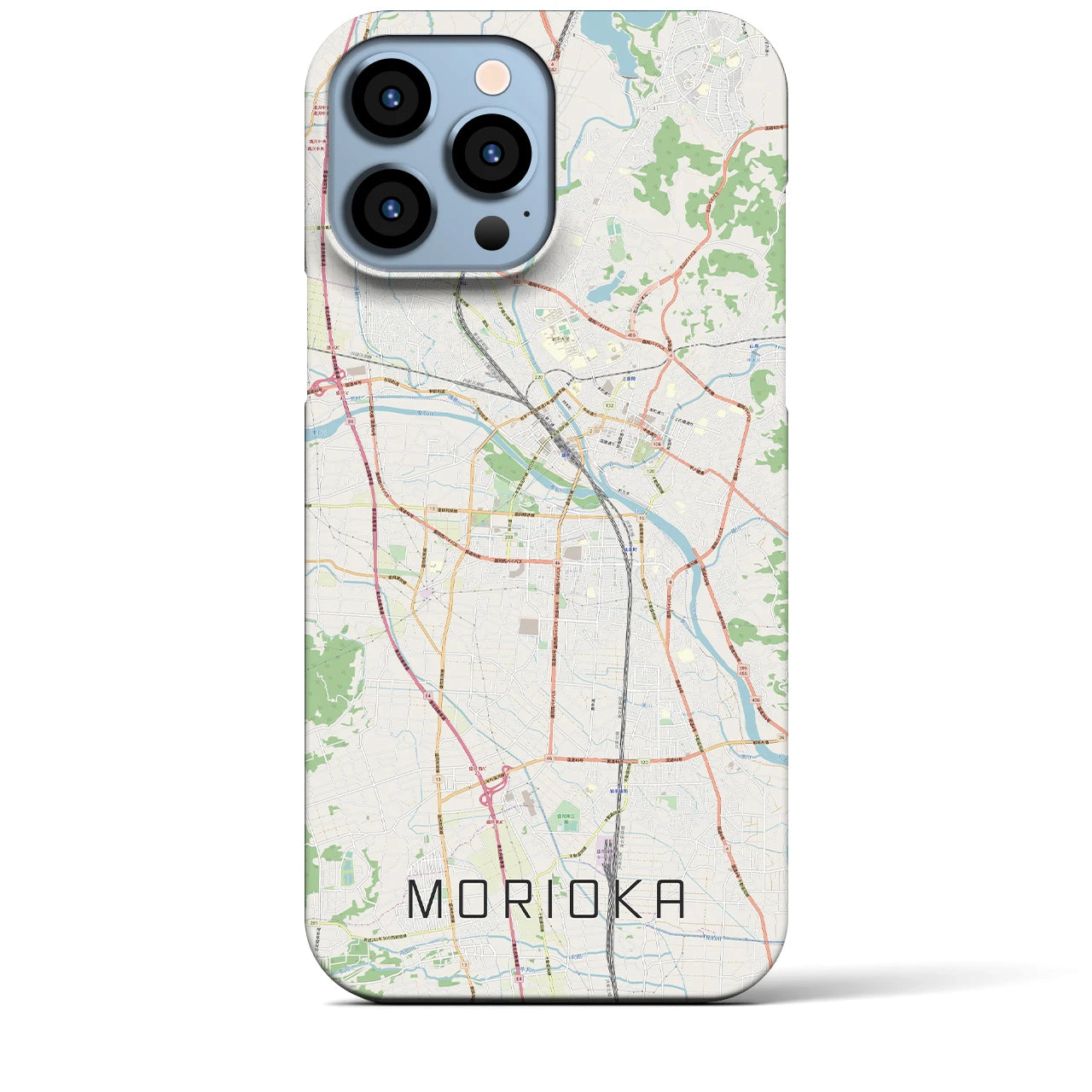 【盛岡】地図柄iPhoneケース（バックカバータイプ・ナチュラル）iPhone 13 Pro Max 用