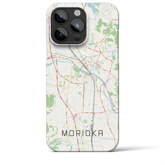 【盛岡】地図柄iPhoneケース（バックカバータイプ・ナチュラル）iPhone 15 Pro Max 用