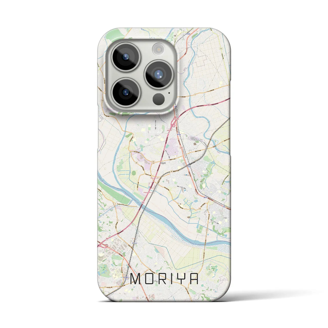 【守谷】地図柄iPhoneケース（バックカバータイプ・ナチュラル）iPhone 15 Pro 用
