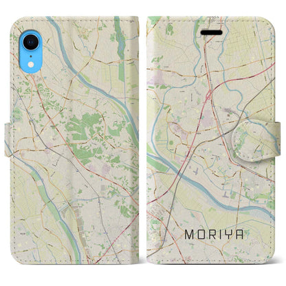 【守谷（茨城県）】地図柄iPhoneケース（手帳タイプ）ナチュラル・iPhone XR 用