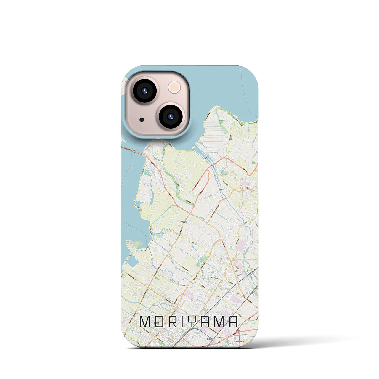 【守山】地図柄iPhoneケース（バックカバータイプ・ナチュラル）iPhone 13 mini 用