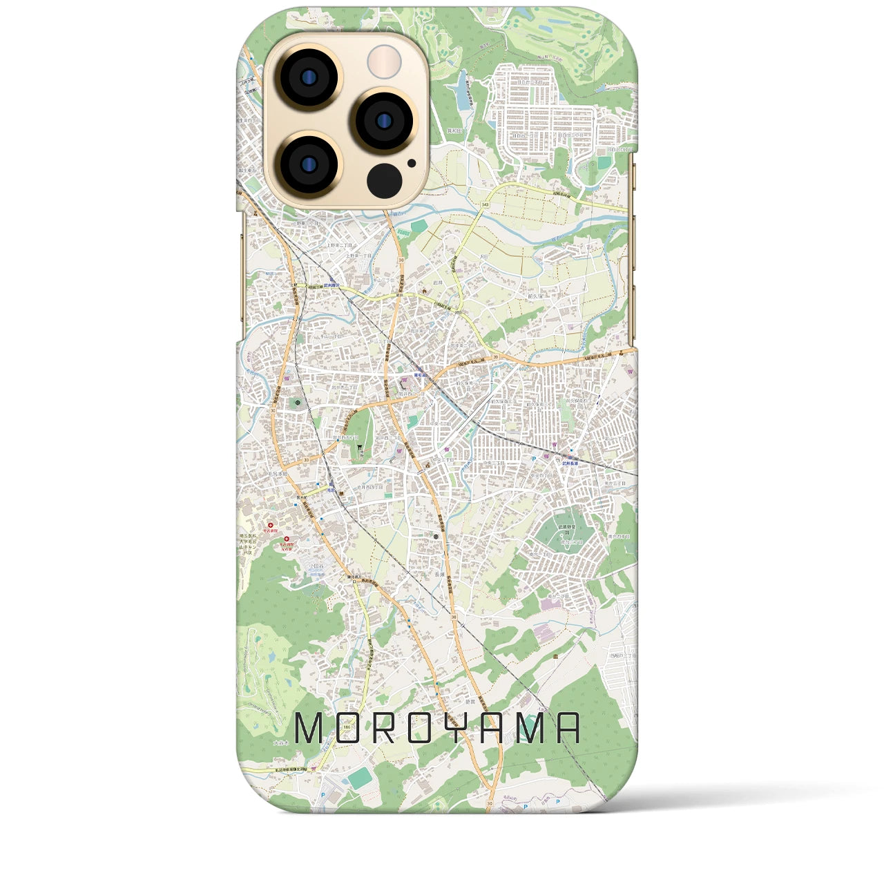 【毛呂山】地図柄iPhoneケース（バックカバータイプ・ナチュラル）iPhone 12 Pro Max 用