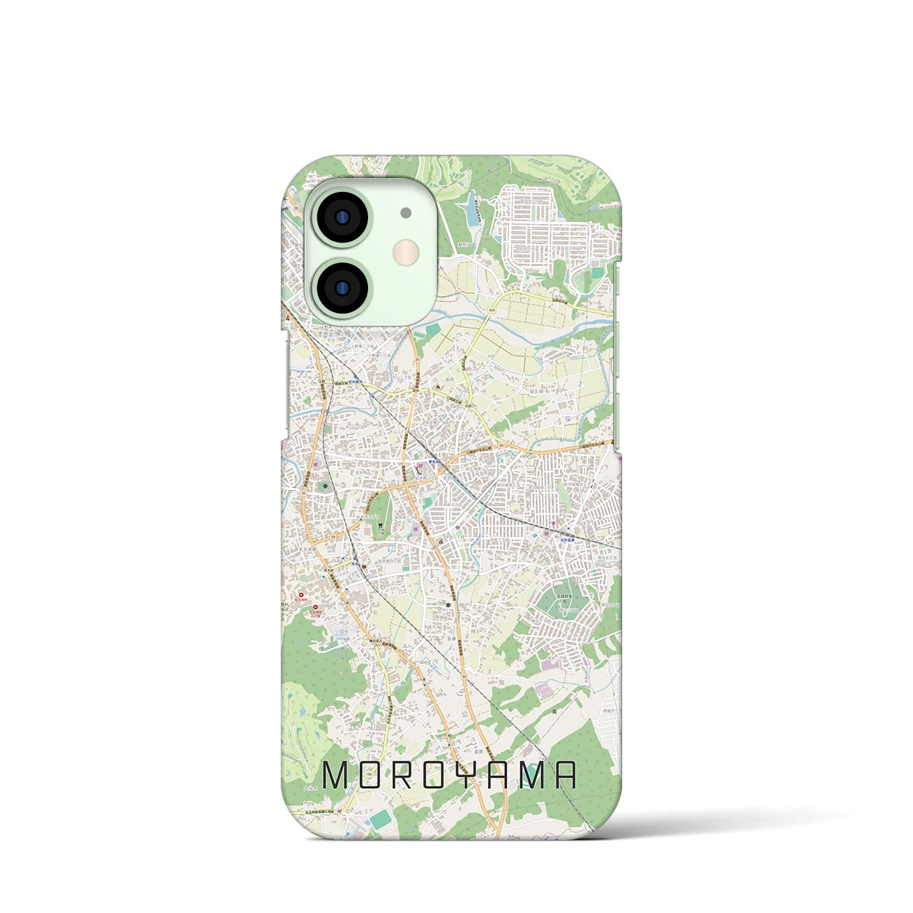 【毛呂山】地図柄iPhoneケース（バックカバータイプ・ナチュラル）iPhone 12 mini 用