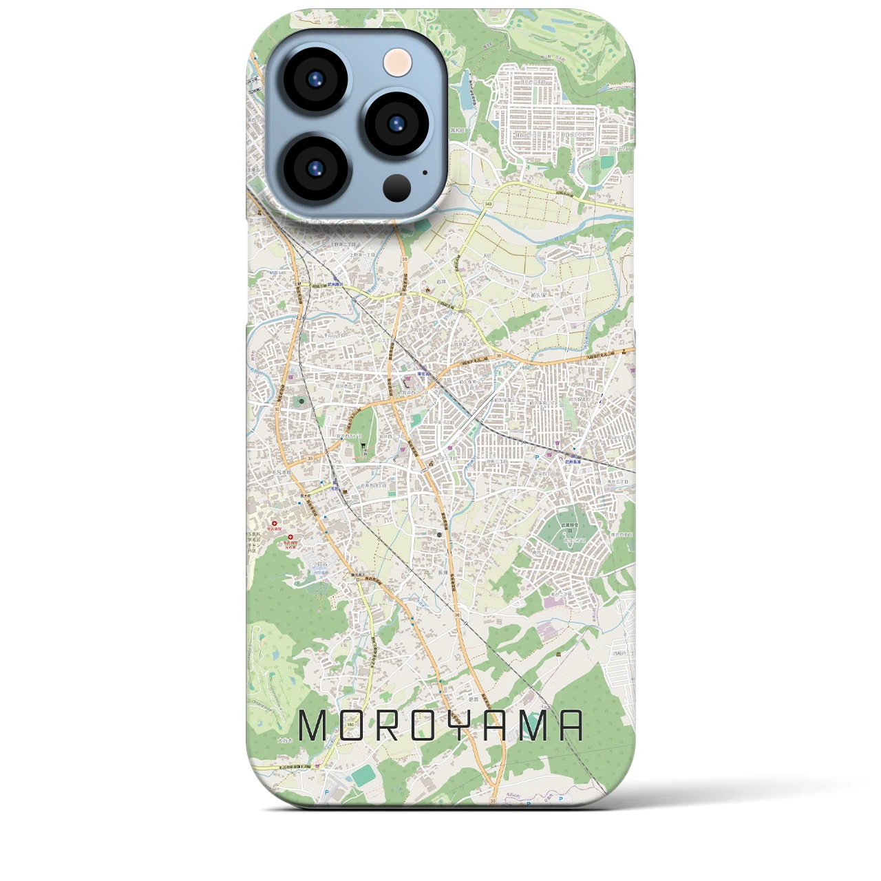 【毛呂山】地図柄iPhoneケース（バックカバータイプ・ナチュラル）iPhone 13 Pro Max 用