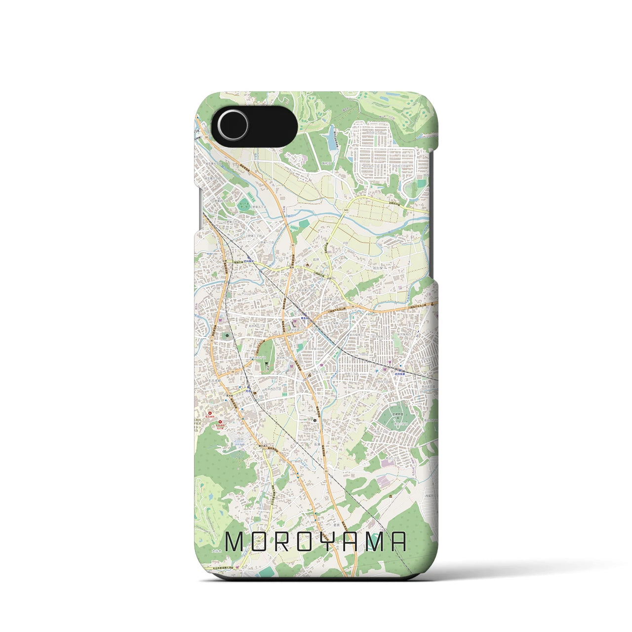 【毛呂山】地図柄iPhoneケース（バックカバータイプ・ナチュラル）iPhone SE（第3 / 第2世代） / 8 / 7 / 6s / 6 用