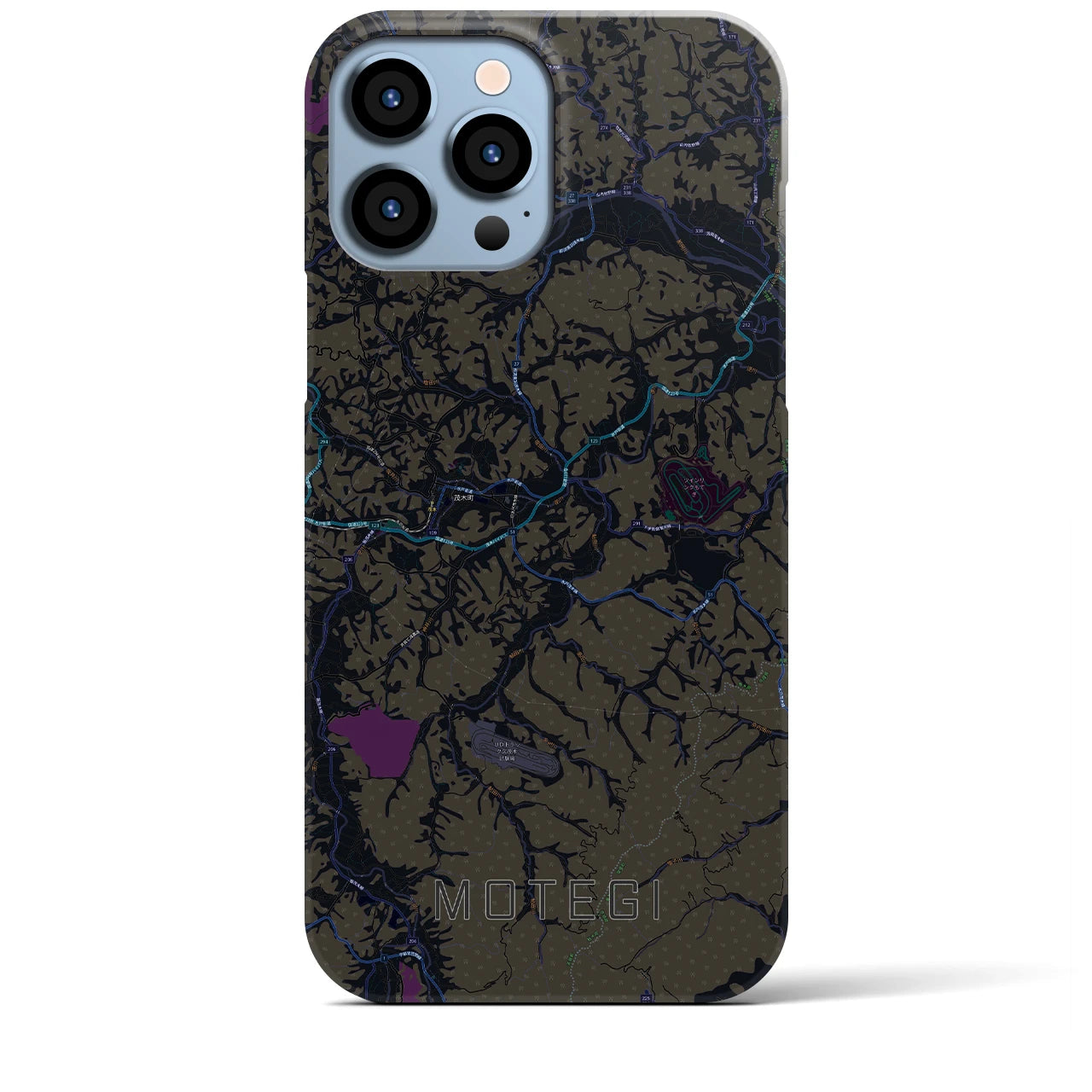 【茂木】地図柄iPhoneケース（バックカバータイプ・ブラック）iPhone 13 Pro Max 用